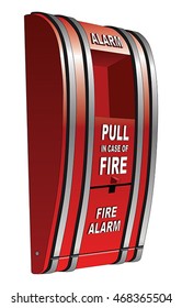 Fire Alarm Isolated is an illustration of a red pull type fire alarm that is common in public buildings such as schools.