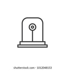Fire alarm light line icon, outline vector sign, linear style pictogram isolated on white. Emergency siren symbol, logo illustration. Editable stroke