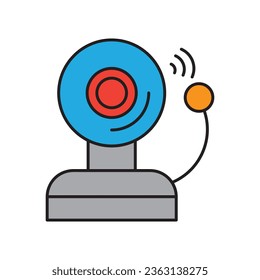 Fire alarm line icon, Fire alarm color icon vector illustration on white background..eps