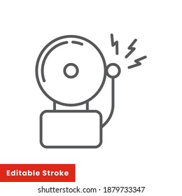 Fire Alarm Line Icon, Intruder Alarm And Security, Vector Graphics, A Linear Pattern On A White Background, Editable Stroke Eps 10.