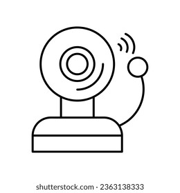 Fire alarm line icon, vector sign, linear illustration on white background..eps