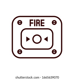 fire alarm line style icon design, Emergency rescue save department 911 danger help safety and aid theme Vector illustration