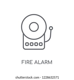 Fire alarm linear icon. Modern outline Fire alarm logo concept on white background from Smarthome collection. Suitable for use on web apps, mobile apps and print media.