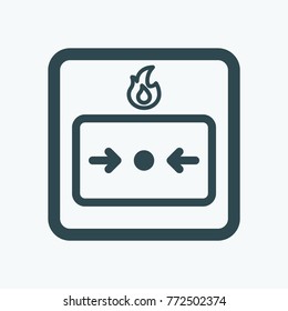 Fire alarm manual call point vector icon