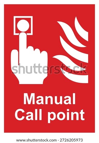 Fire alarm manual call point safety sign for emergency situations.