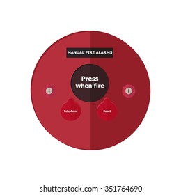 fire alarm on the white background,flat design