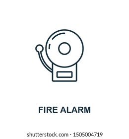 Fire Alarm outline icon. Thin line concept element from fire safety icons collection. Creative Fire Alarm icon for mobile apps and web usage.