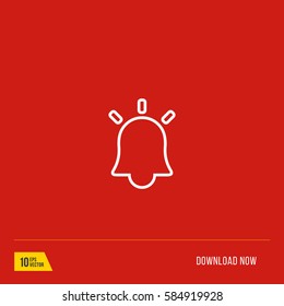 Fire alarm outline vector icon