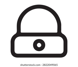 Fire alarm pull station line icon with emergency security protection prevention isolated pictogram residential building management facility hardware equipment interface illustration