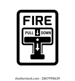 Fire Alarm Pull Station Signage Vector Illustration for Emergency Safety and Building Protection Systems with Clear Instructions and Warning Icons for Public Areas fire alarm pull