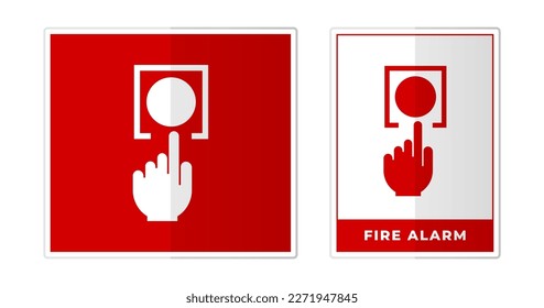 Fire alarm Sign Label Symbol Icon Vector Illustration
