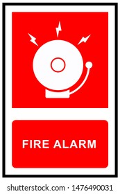 Fire alarm sign on red and white background,safety first fire alarm emergency signal 