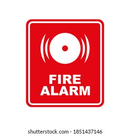 fire alarm sign on white background