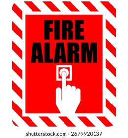 Fire alarm, sign and sticker vector
