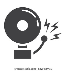 Fire alarm solid icon, intruder alarm and security, vector graphics, a glyph pattern on a white background, eps 10.