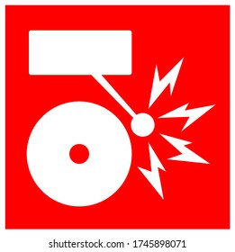 Symbol-Zeichen für Feueralarm, Vector-Illustration, Isolate auf dem weißen Hintergrund-Label. EPS10