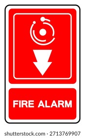 Señal De Símbolo De Alarma De Incendio, Ilustración vectorial, Aislar En La Etiqueta De Fondo Blanco. EPS10 
