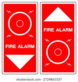 Señal De Símbolo De Alarma De Incendio, Ilustración vectorial, Aislar En La Etiqueta De Fondo Blanco. EPS10