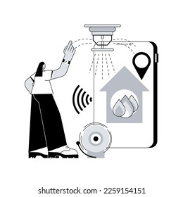 Fire alarm system abstract concept vector illustration. Fire alarm component, system installation, prevention method, smoke sensor, building protection project, emergency plan abstract metaphor.