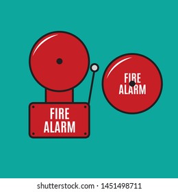 Fire alarm system. Fire equipment. Fire alarm icon