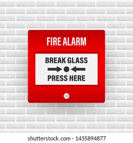 Fire alarm system. Fire equipment. Vector stock illustration