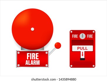 Fire alarm system. Fire equipment. Vector stock illustration