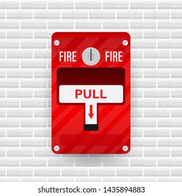 Fire alarm system. Fire equipment. Vector stock illustration