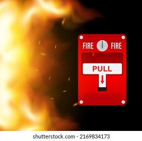 Fire alarm system. Fire equipment. Vector stock illustration