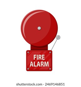 Fire alarm system. Fire equipment. Vector illustration in flat style