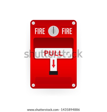 Fire alarm system. Fire equipment. Vector stock illustration
