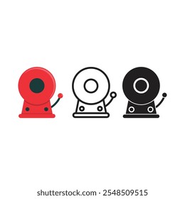 Sistema de alarma de incendio Icon Set Diseño de Vector.