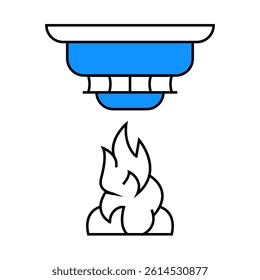 fire alarm system line icon vector. fire alarm system sign. isolated symbol illustration