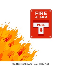 Fire alarm system and raging fire burning in the building