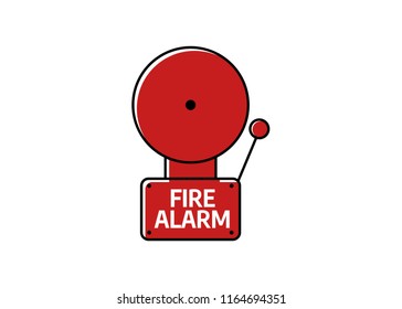 Fire alarm system. Red alarm vector illustration