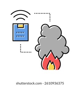 fire alarm system of smart home color icon vector. fire alarm system of smart home sign. isolated symbol illustration