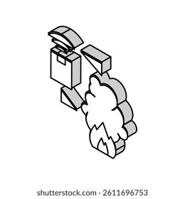 fire alarm system of smart home isometric icon vector. fire alarm system of smart home sign. isolated symbol illustration
