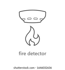 Fire alarm system vector linear symbol isolated on white background. Vector Illustration. EPS 10