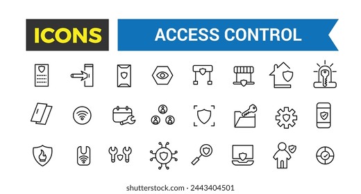 Fire Alarm Systems Icons Set, Related To Detector, Set Of Access Control Icons Related To Home Security, House Protection, Smart House, Outline Icon Collection. Vector illustration.