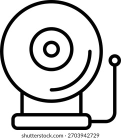 Brandmeldevektordesign im modernen Stil, Hotelsicherheitssystem und Notfallwarnkonzept, Gebäudesicherheitsgrafik. Liniensymbol