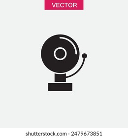 Vector de alarma de fuego plano negro ilustración simple para Web y App sobre fondo blanco... eps