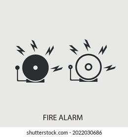 Fire alarm vector icon illustration sign for web and design