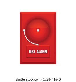 Ilustración del vector de alarma contra incendios aislada en fondo blanco