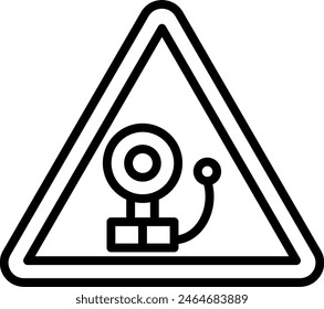 Fire Alarm Vector Line Icon Design