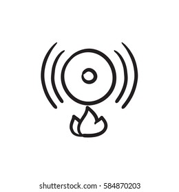 Fire alarm vector sketch icon isolated background  Hand drawn Fire alarm icon  Fire alarm sketch icon for infographic  website app 