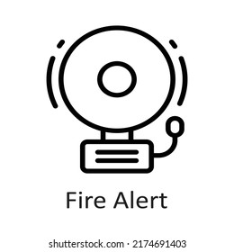 Fire Alert vector outline Icon Design illustration on White background. EPS 10 File