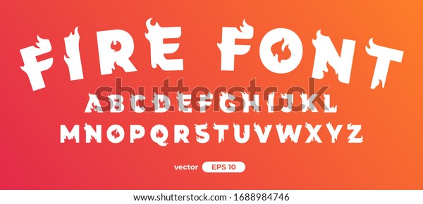Fire Alphabet Burning Letters Flat Style Stock Vector (Royalty Free ...