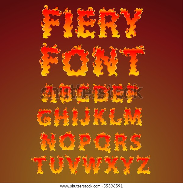 Fire Alphabet Find More Fonts My Stock Vector (Royalty Free) 55396591