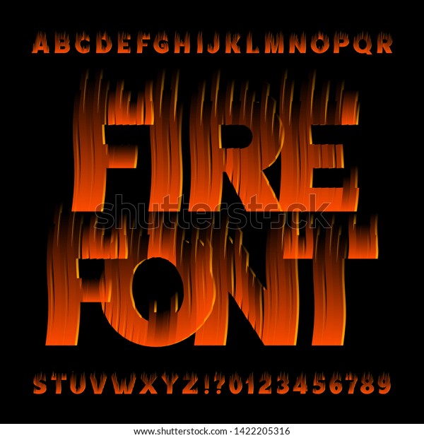 Fire Alphabet Font Flame Effect Type Stock Vector Royalty Free 1422205316