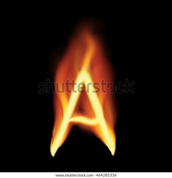 Fire Alphabet Letter On Black Background Stock Vector (Royalty Free ...