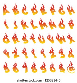 Fire Alphabet Numbers Stock Vector (Royalty Free) 125821445 | Shutterstock